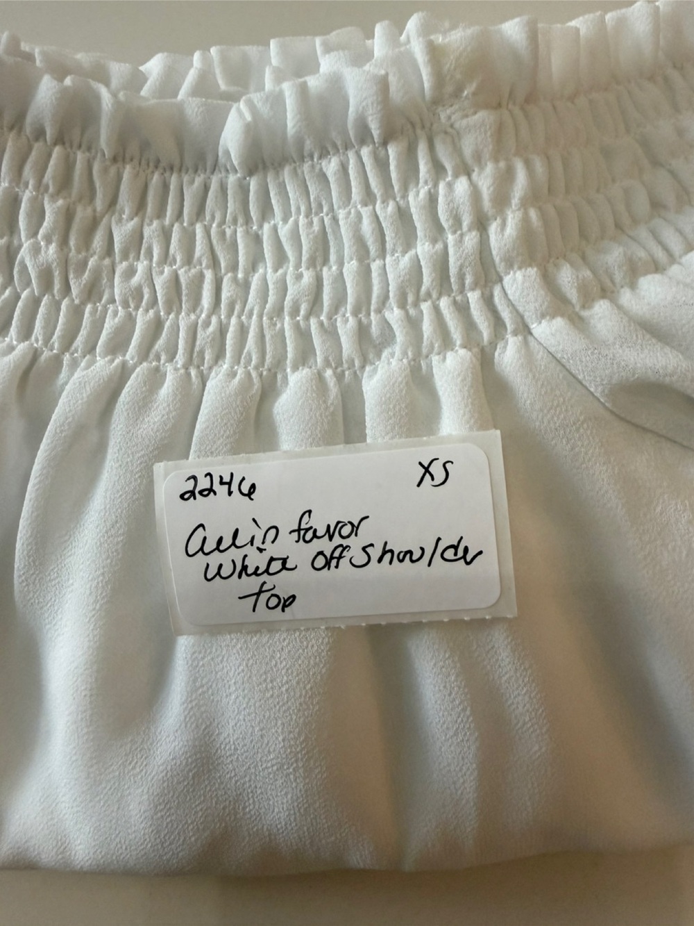 All in Favor White Off-Shoulder Lace Hem Blouse - Picture 8 of 8